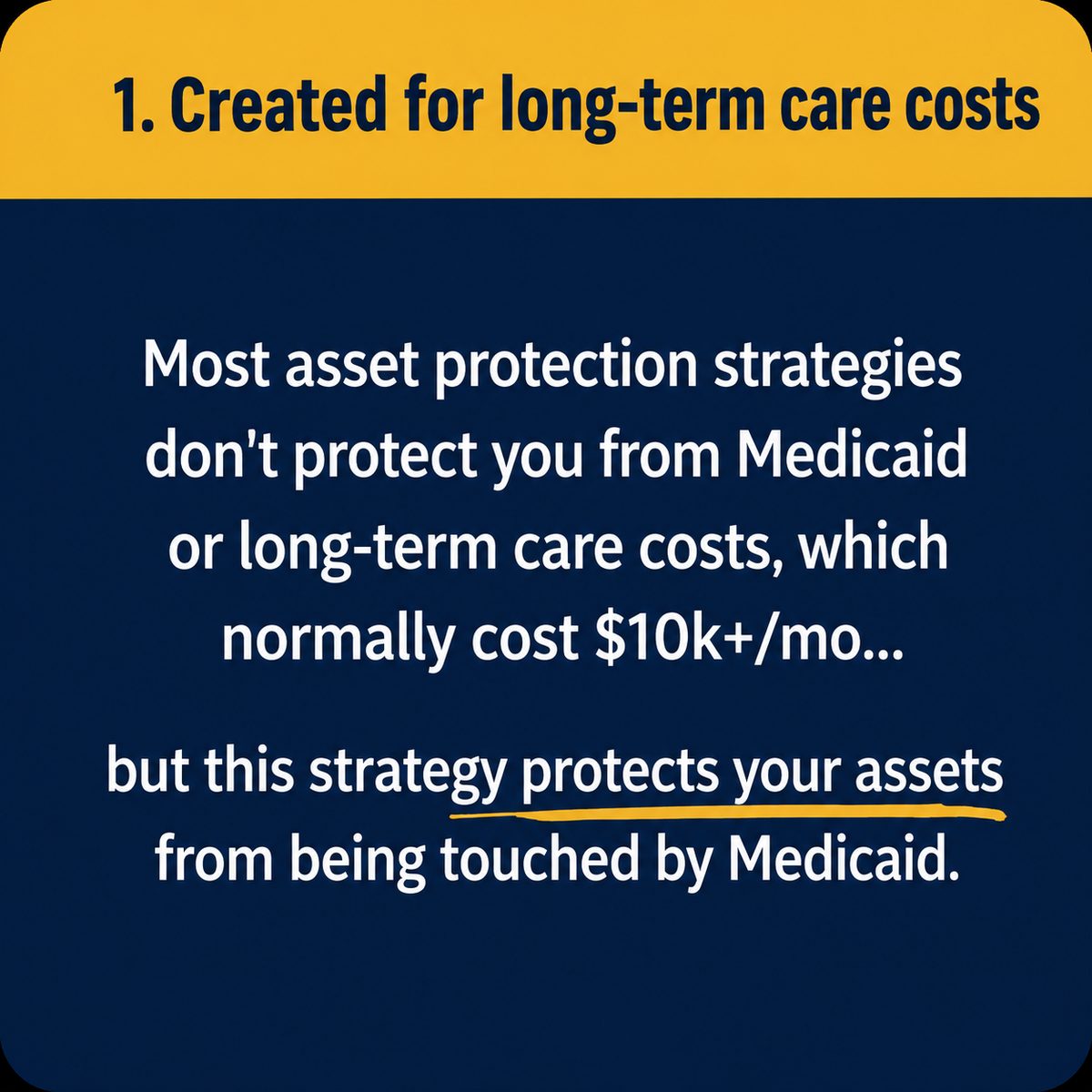 Point one: created for long-term care costs