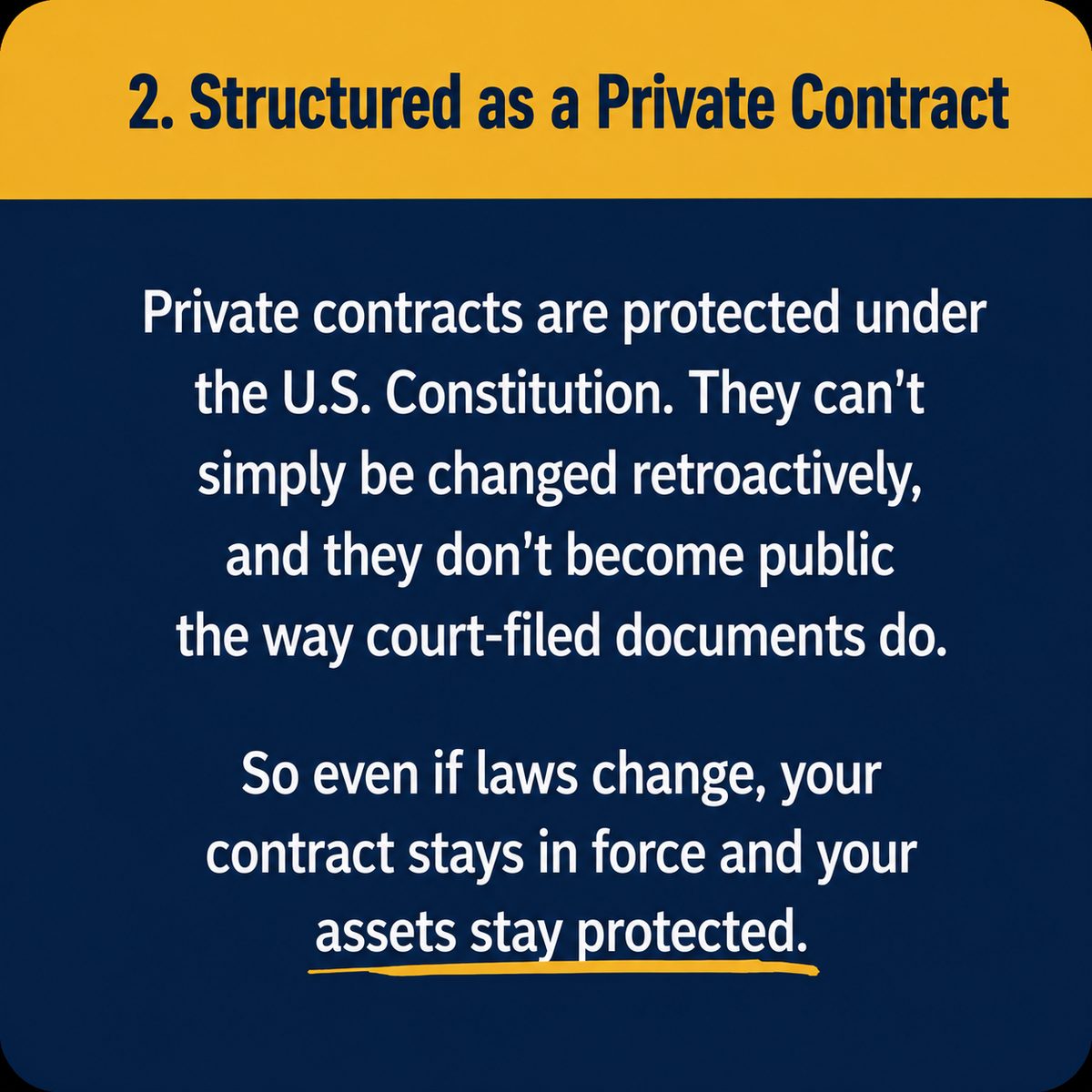 Point two: structured as a private contract