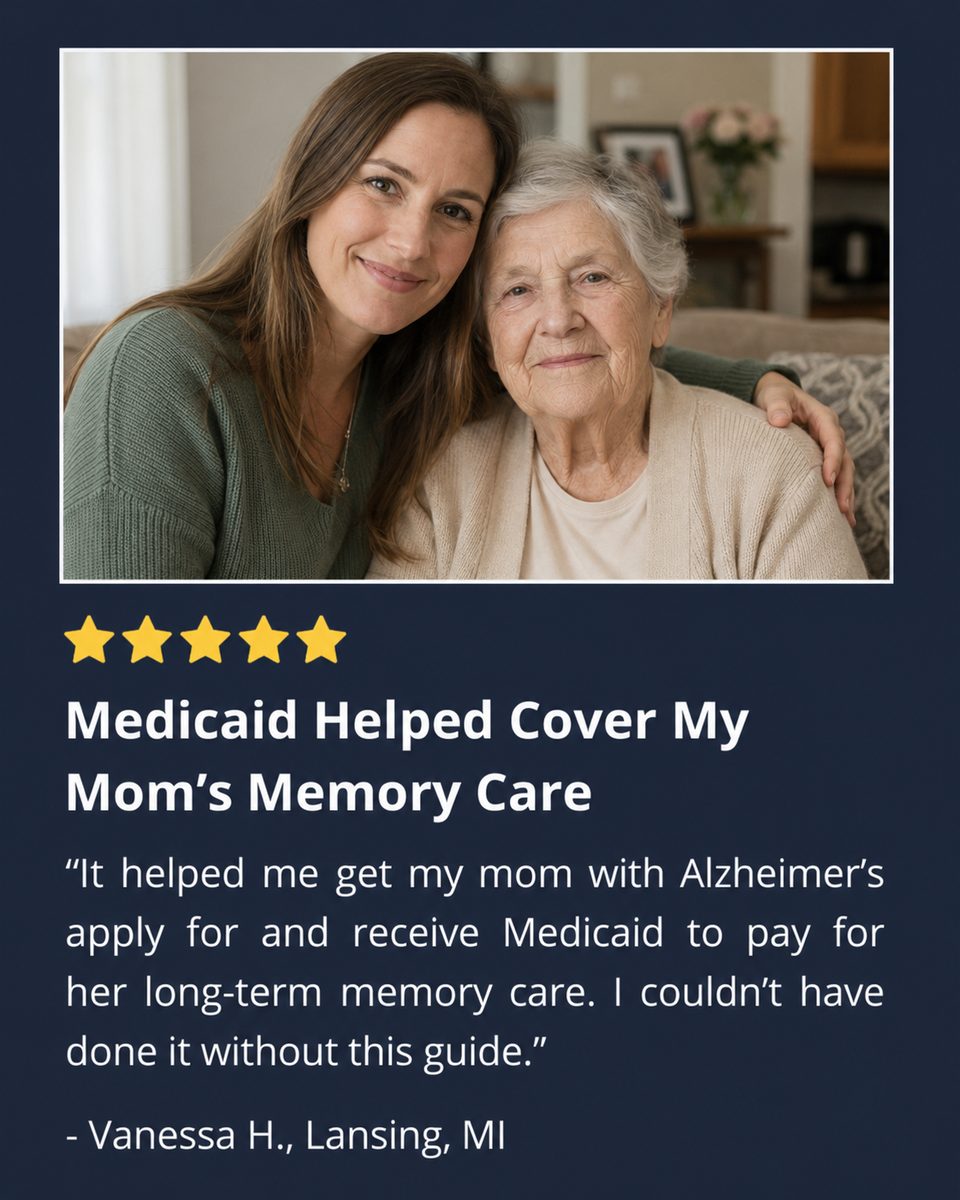 Five-star review from Vanessa H. in Lansing, Michigan: Medicaid helped cover my mom's memory care